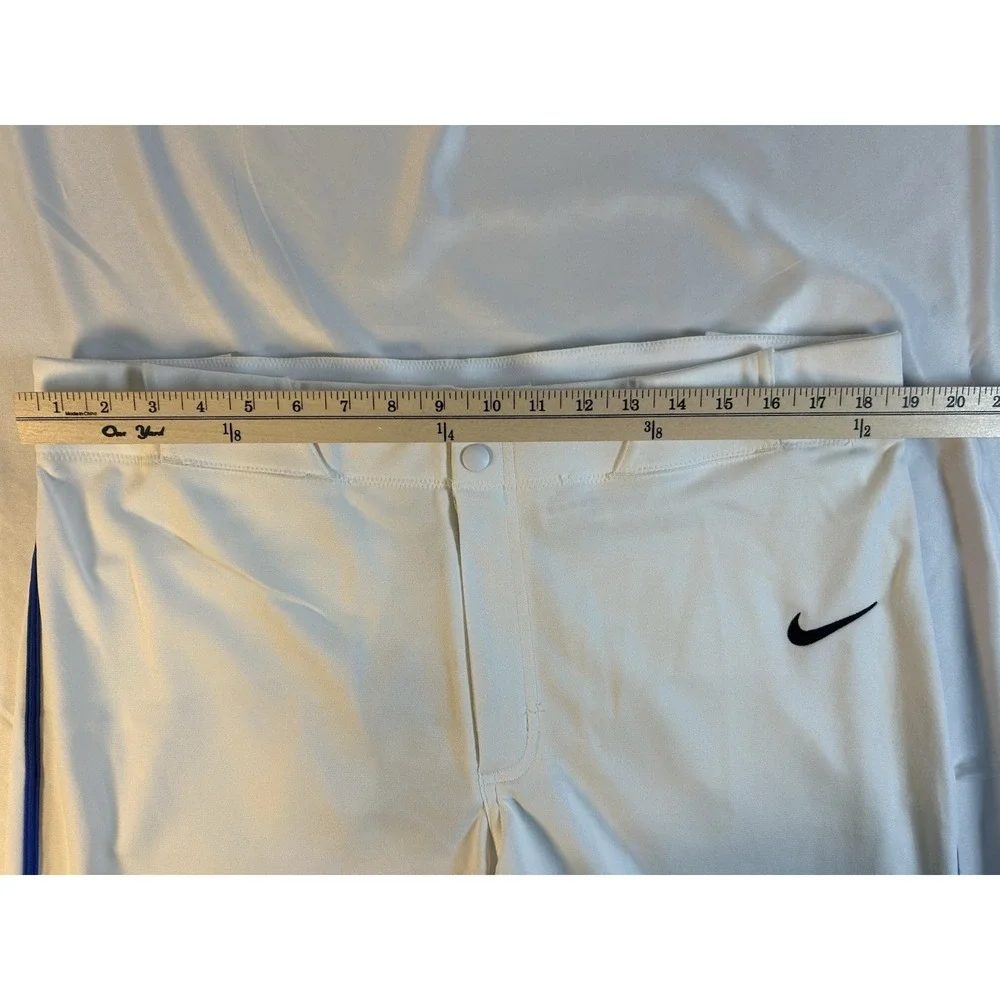 New Nike Men Stock Vapor Select 2 Piped Baseball Pants XL White Blue Side Stripe